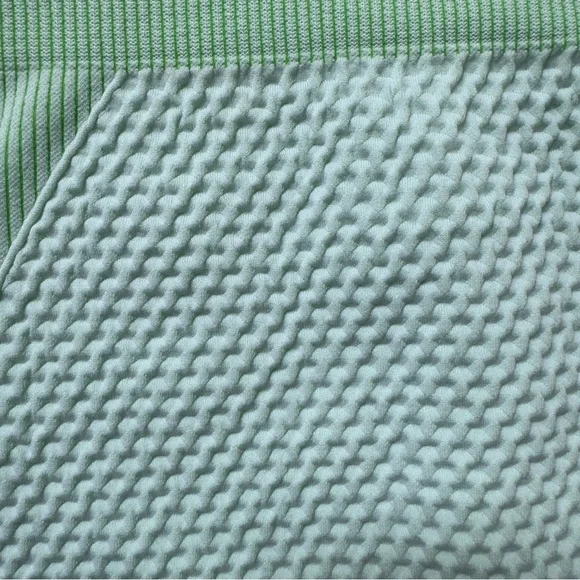 Mint Green Textured Women's Active Leggings Stretch Athletic Activewear Running - Picture 7 of 10